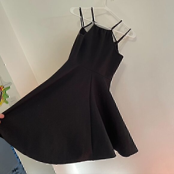 SPARKLE FADE URBAN OUTFITTERS UO Mesh Panel High Neck Skater Dress Black Mini S - Picture 10 of 12